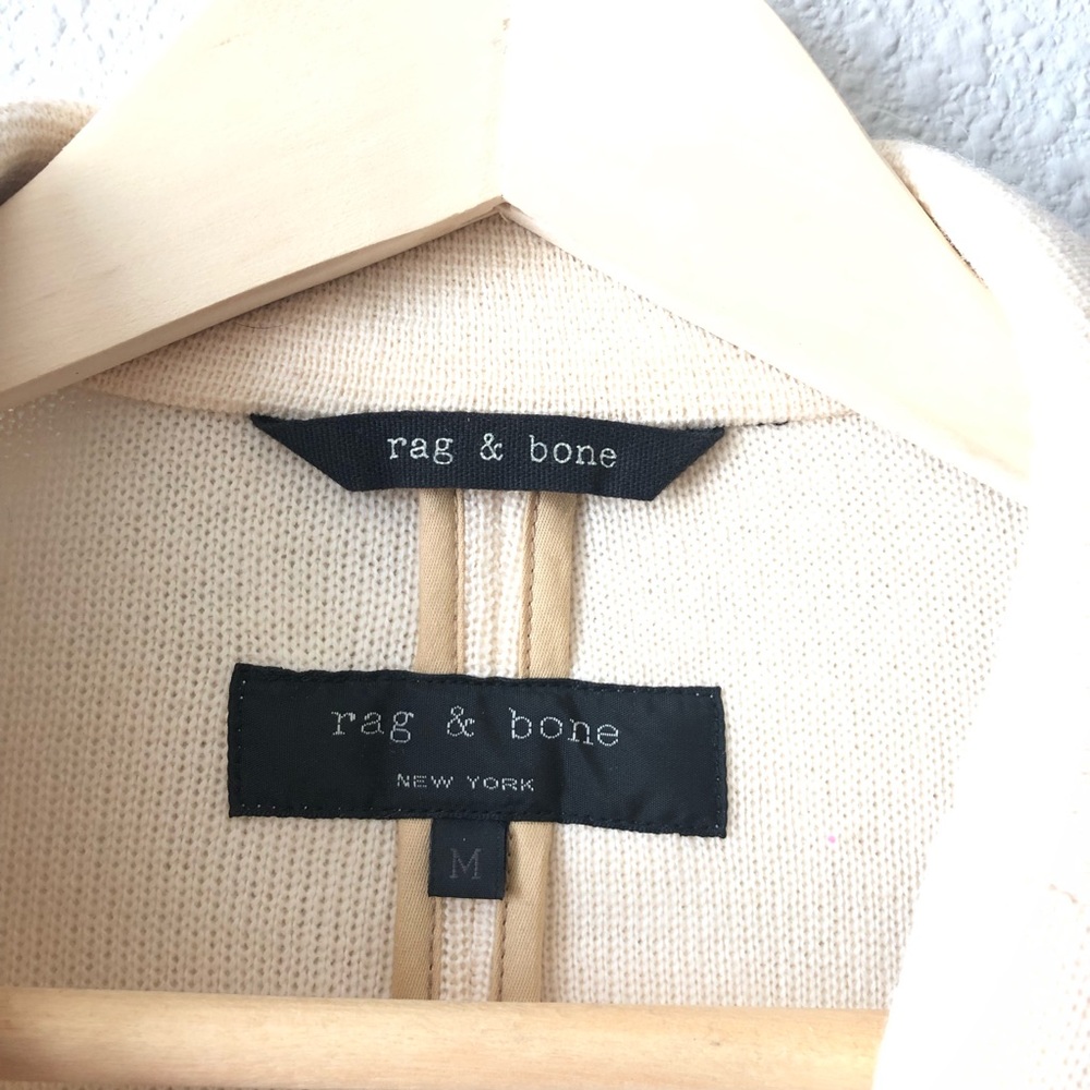 Rag & Bone Marino Wool Cream Knit Blazer - Picture 4 of 8